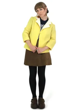 60s Mod Yellow Pastel Collared 3/4 Sleeve Blazer Jacket