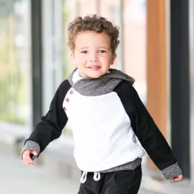 Ampersand Ave - Kids' Double Hood(TM) Hoodie in Monochrome