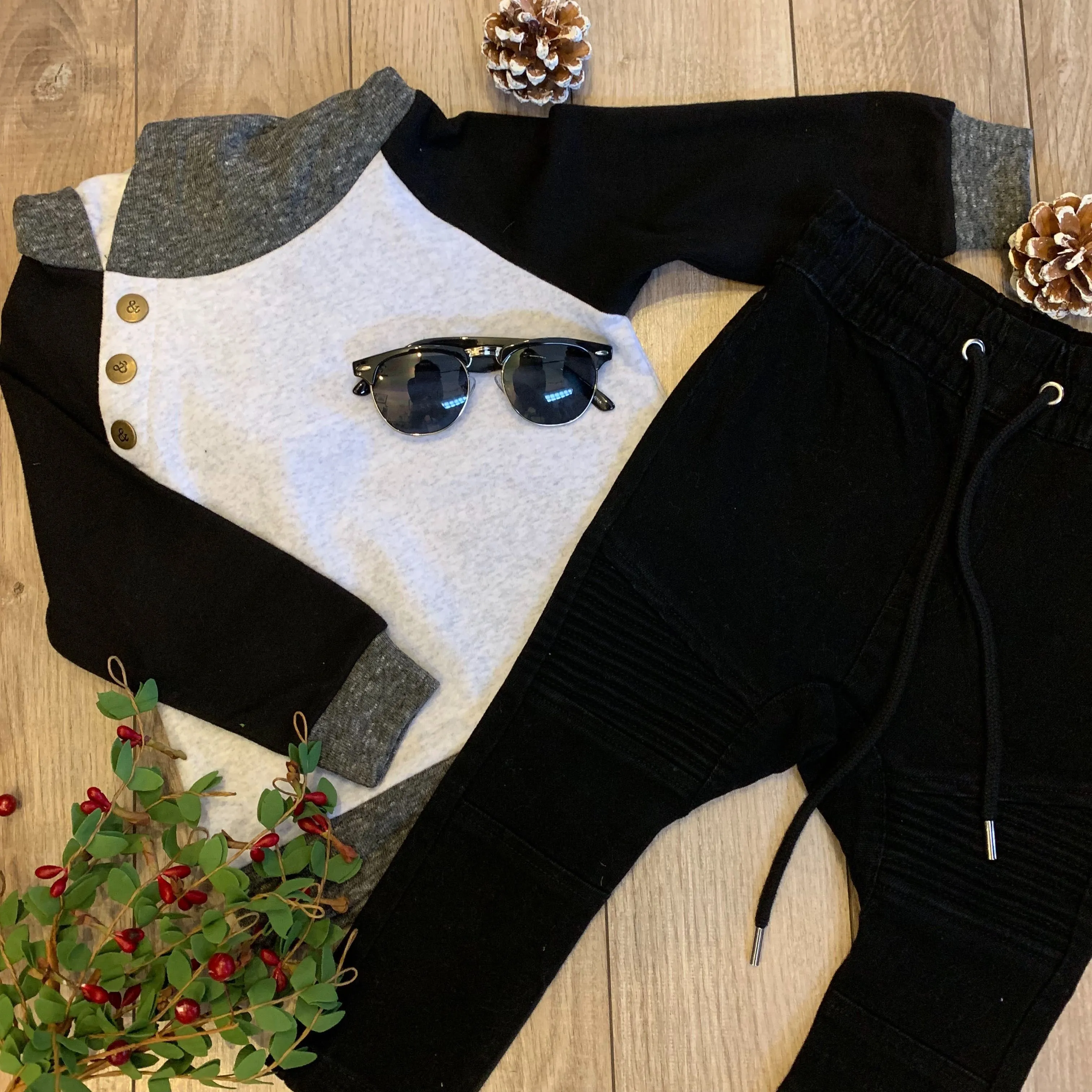 Ampersand Ave - Kids' Double Hood(TM) Hoodie in Monochrome