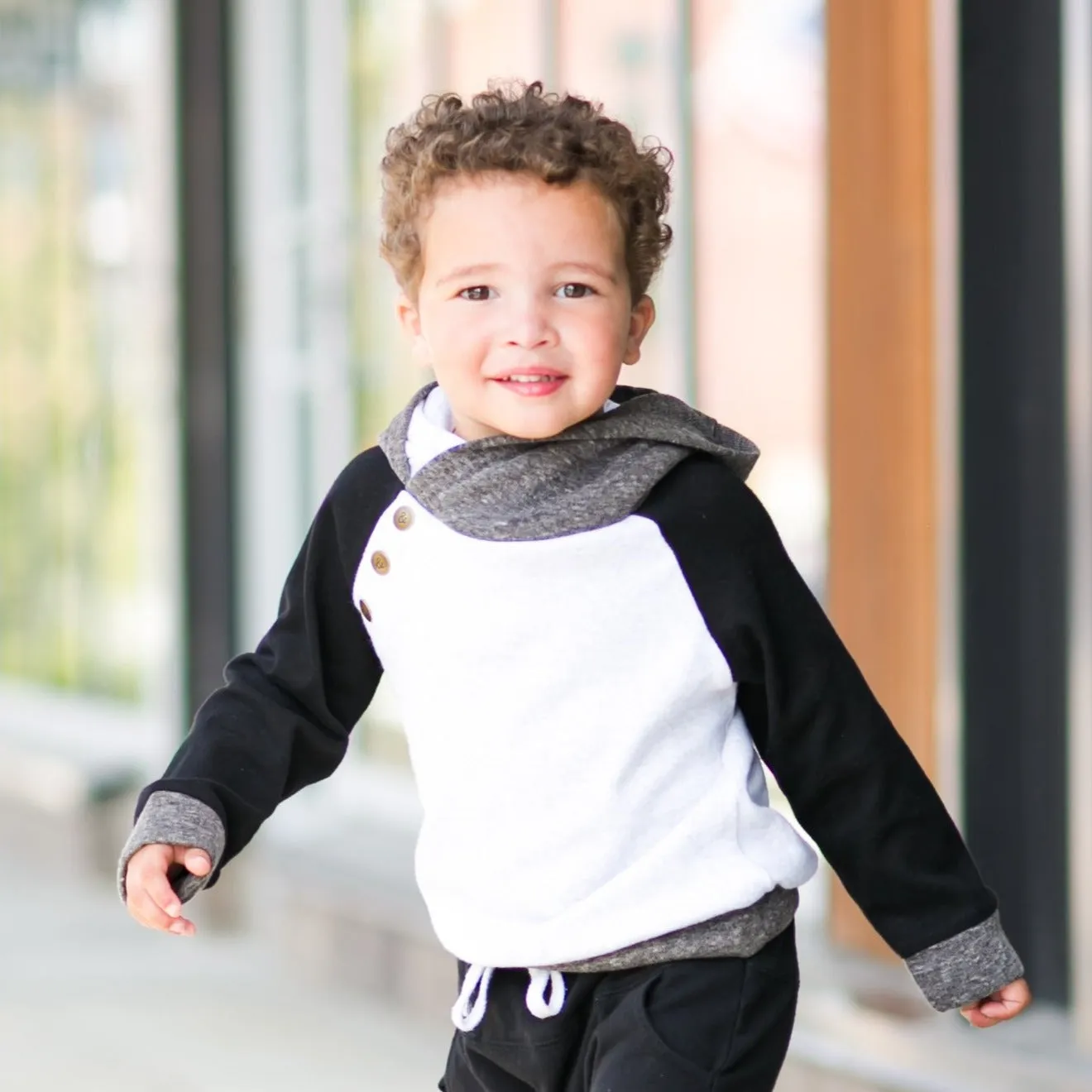 Ampersand Ave - Kids' Double Hood(TM) Hoodie in Monochrome