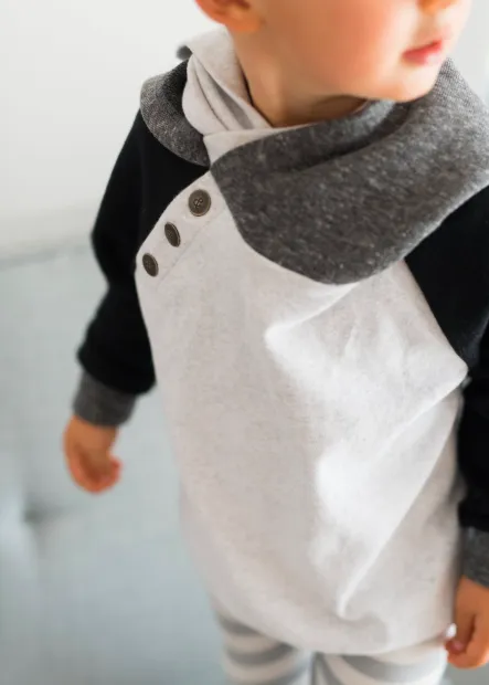 Ampersand Ave - Kids' Double Hood(TM) Hoodie in Monochrome