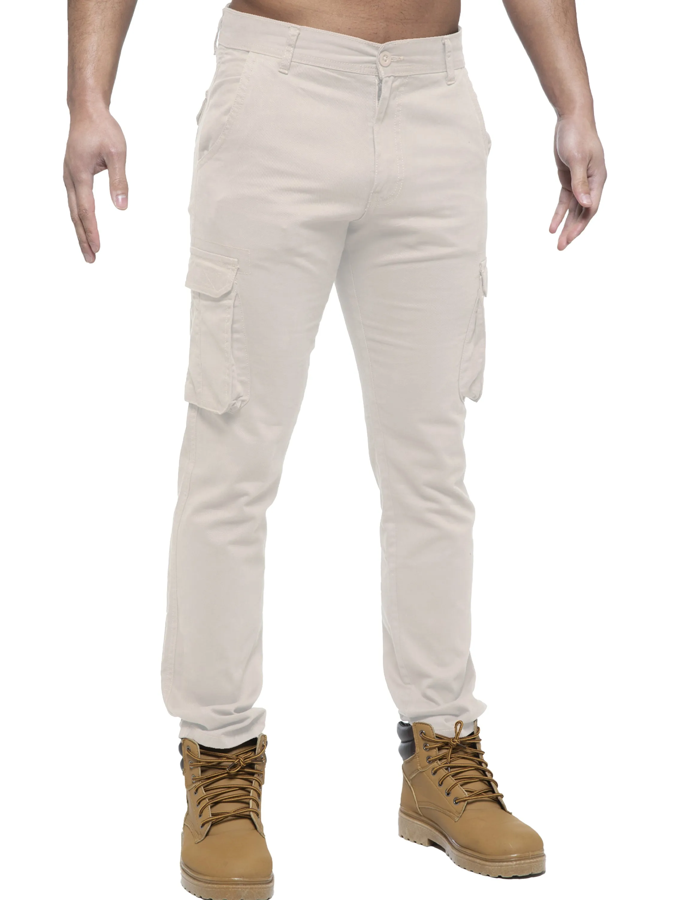 Enzo | Mens Cargo Straight Fit Jeans