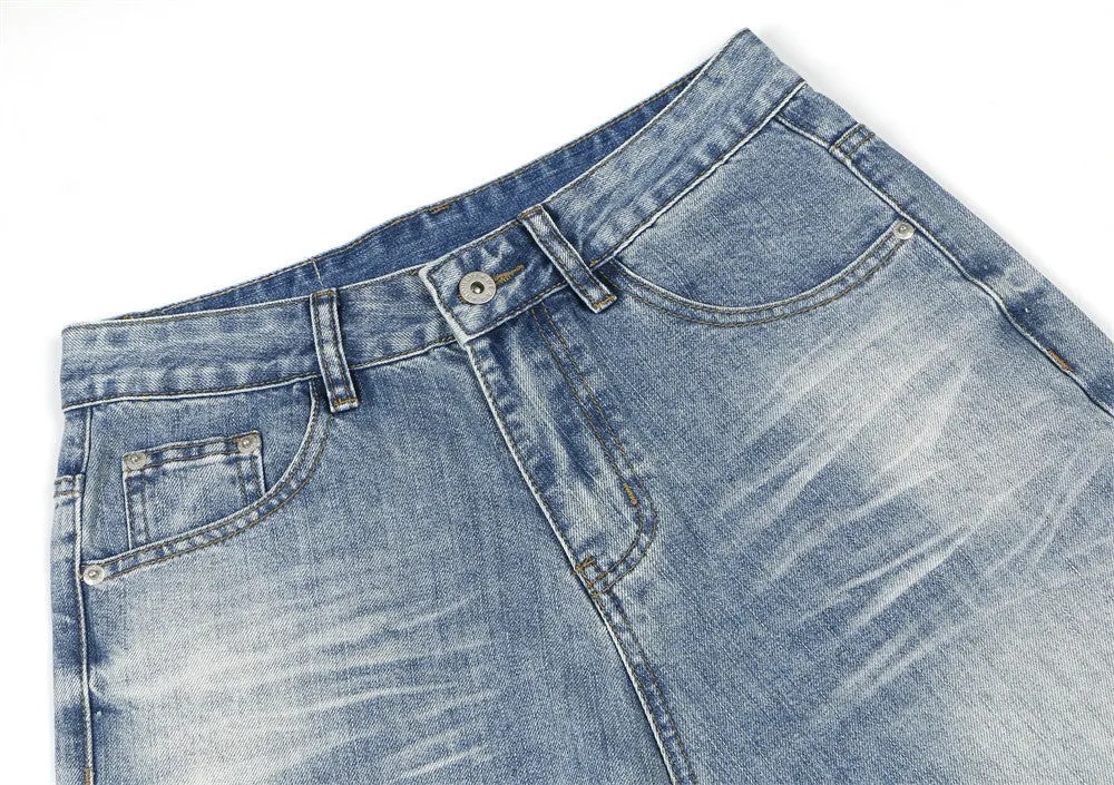 Fashion Washing Gradient Wide-leg Jeans Men
