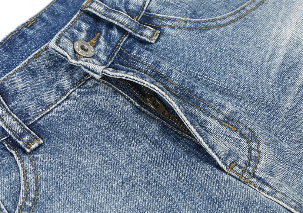 Fashion Washing Gradient Wide-leg Jeans Men