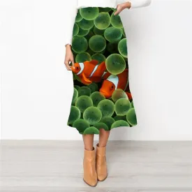 Fish Skirts Women Animal Skirt Ladies Harajuku Rock Frauen Green High waist skirts