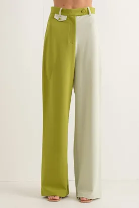Green Sage Half Half Long Pants