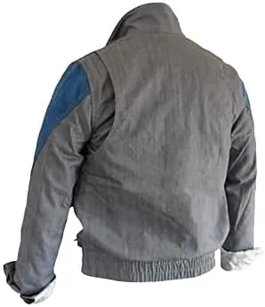 Grey Denim Jacket For Mens-Retro Vintage Jean Jacket