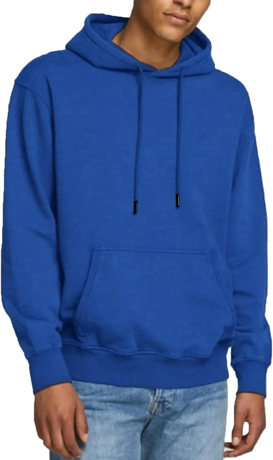 JIHUILAI Mens hoodie Fleece Hoodie Men Cotton-Blend Hooded Sweatshirt Solid Color Drawstring Hooded (S-3XL)