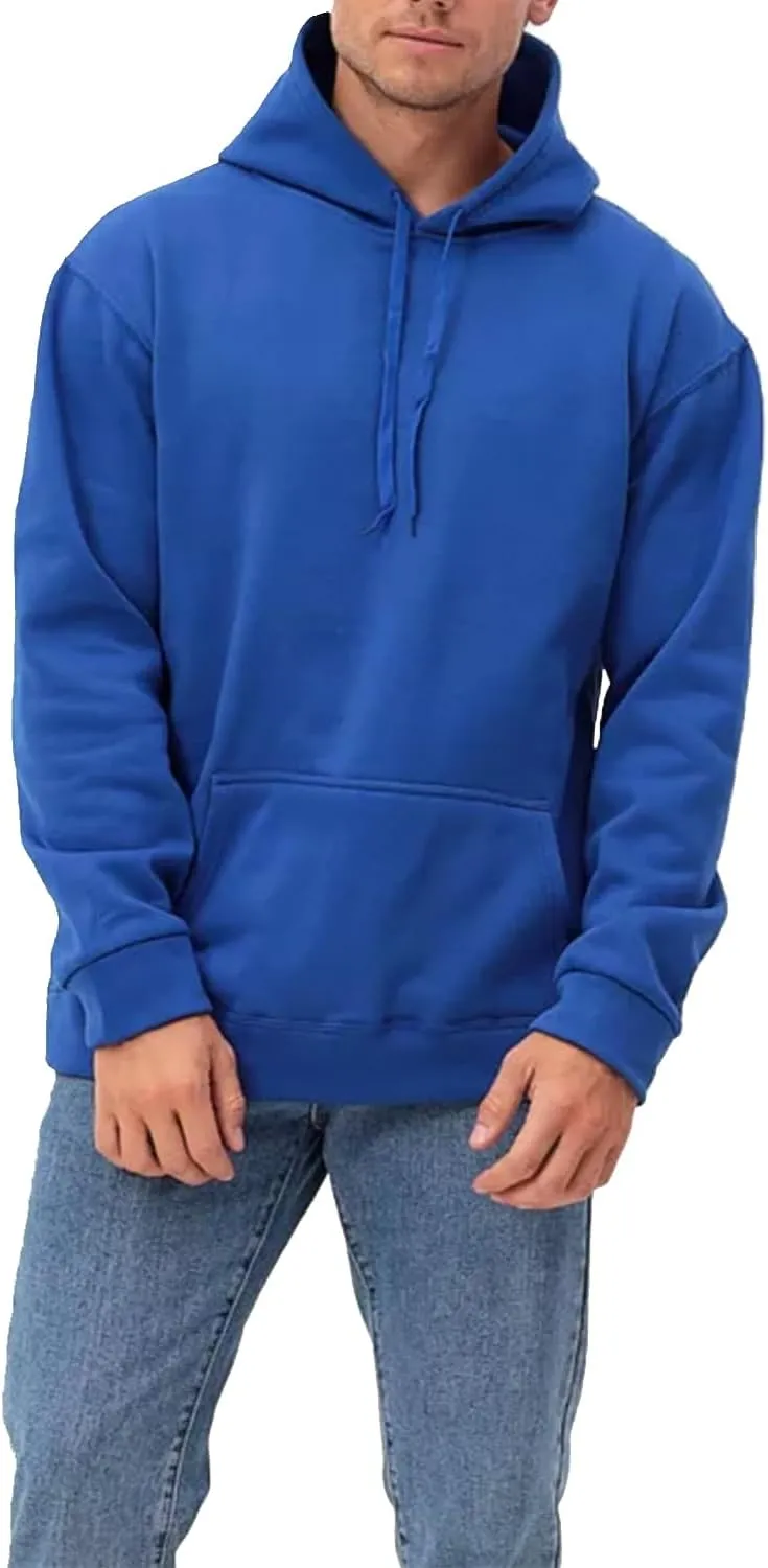 JIHUILAI Mens hoodie Fleece Hoodie Men Cotton-Blend Hooded Sweatshirt Solid Color Drawstring Hooded (S-3XL)