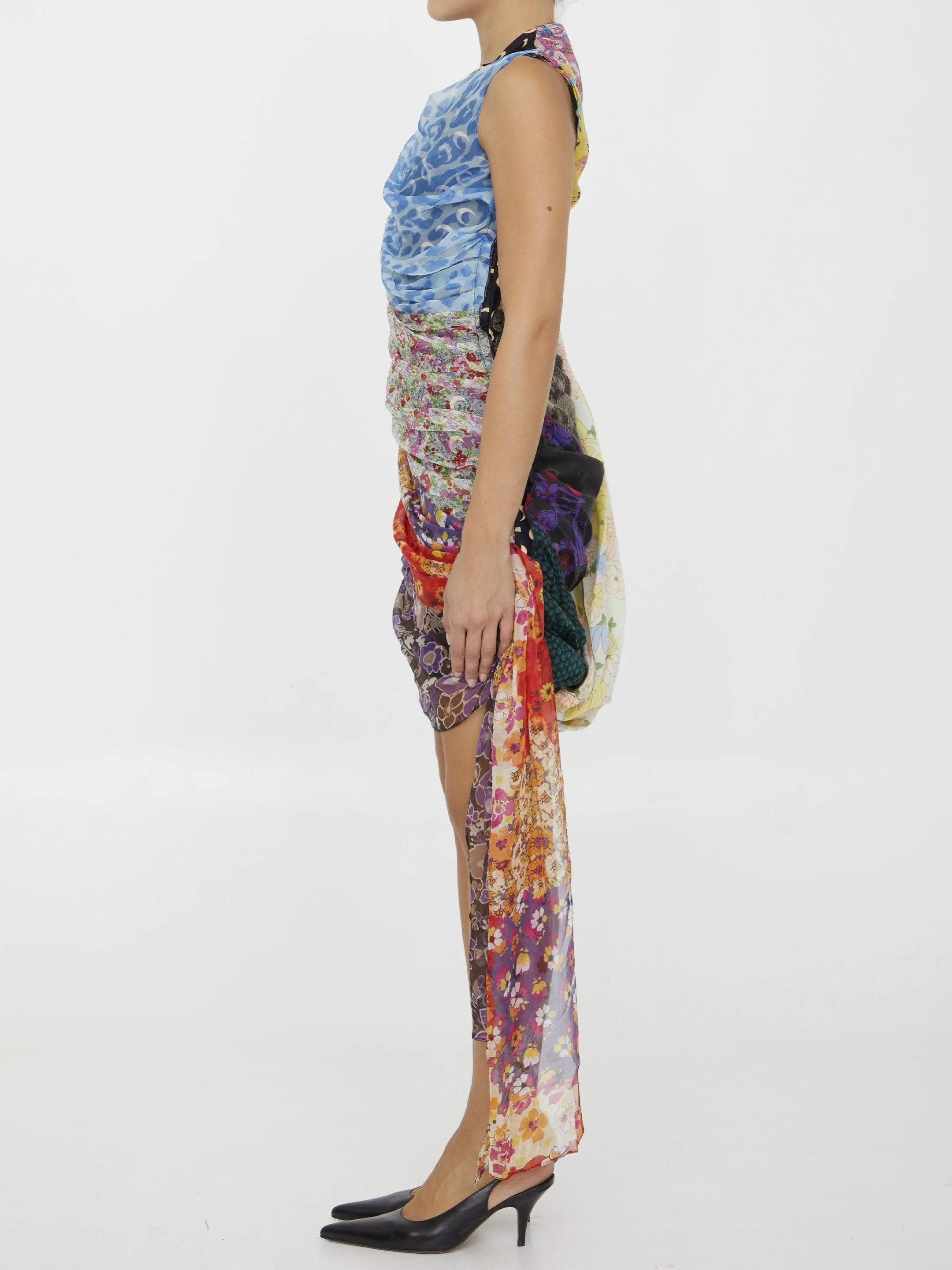 Marine Serre Regenerated Scarves Dress