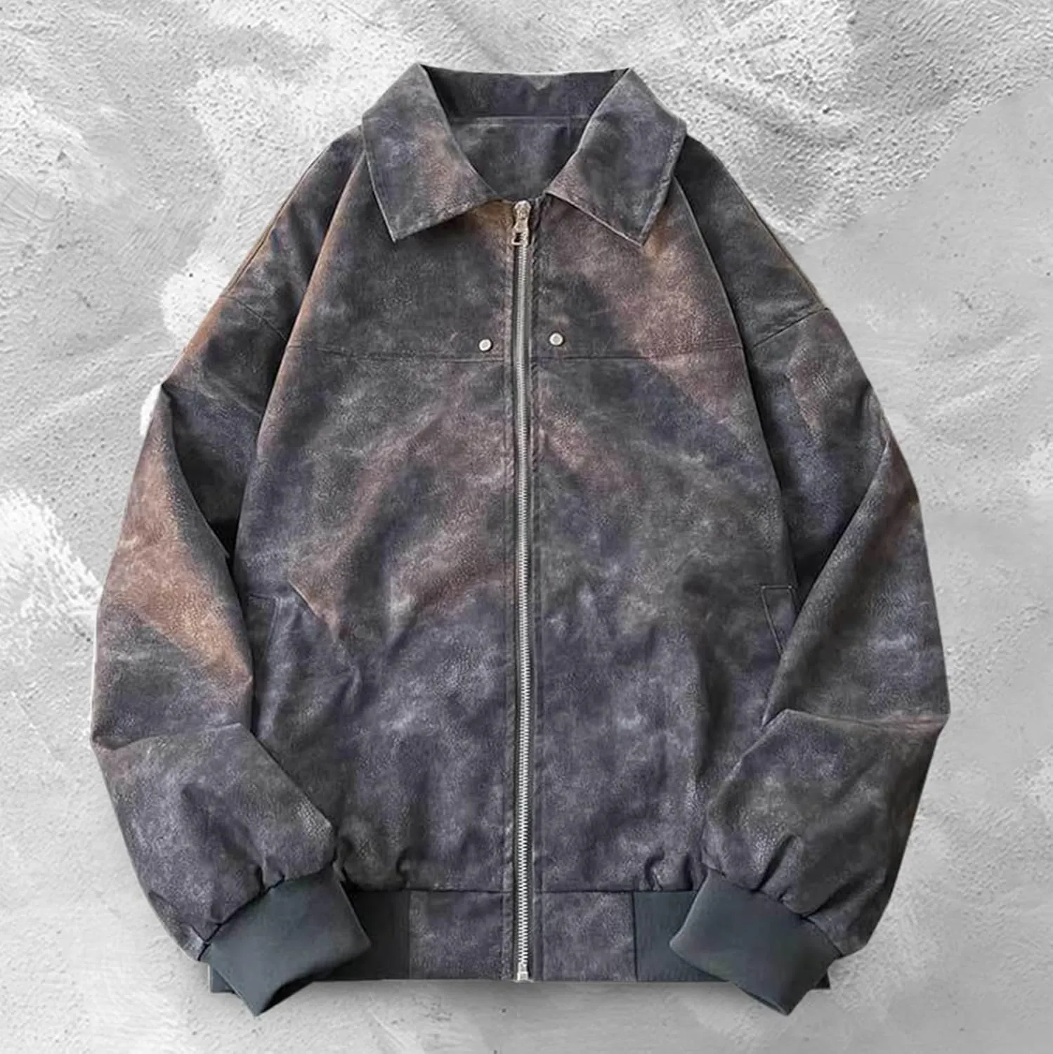 Men Suede Jacket Full Zip Casual Vintage Bomber Jackets Classic Trucker Fishing Coat Maillard Couple Top Big &Tall