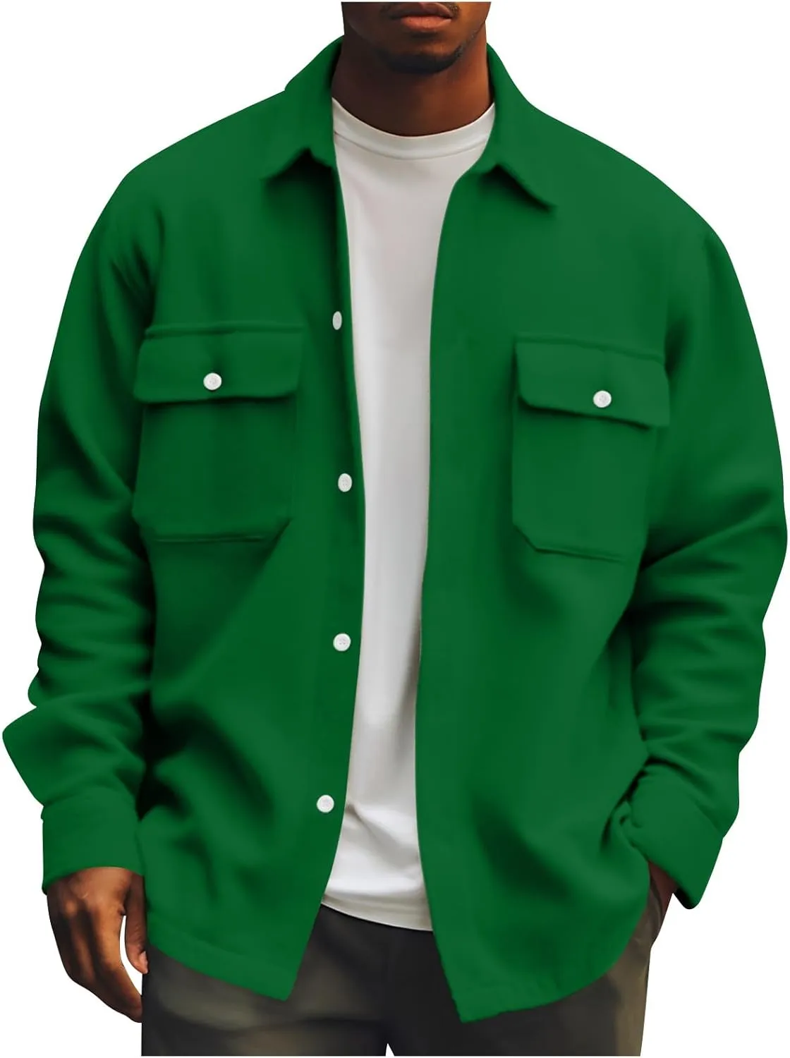 Men's Corduroy Jacket Button Down Shirt Jackets Long Sleeve Graphic Winter Coat Windbreaker Mens Fashion Clothes