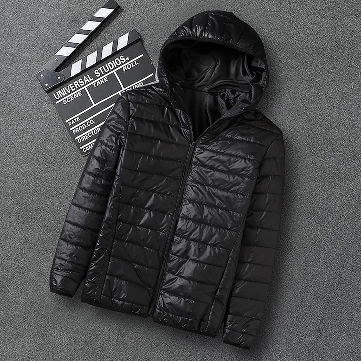 Men's Puffer Jackets Warm Puffy Lightweight Down Jacket Windproof Packable Quilted Coat Hoodless Winter Parka