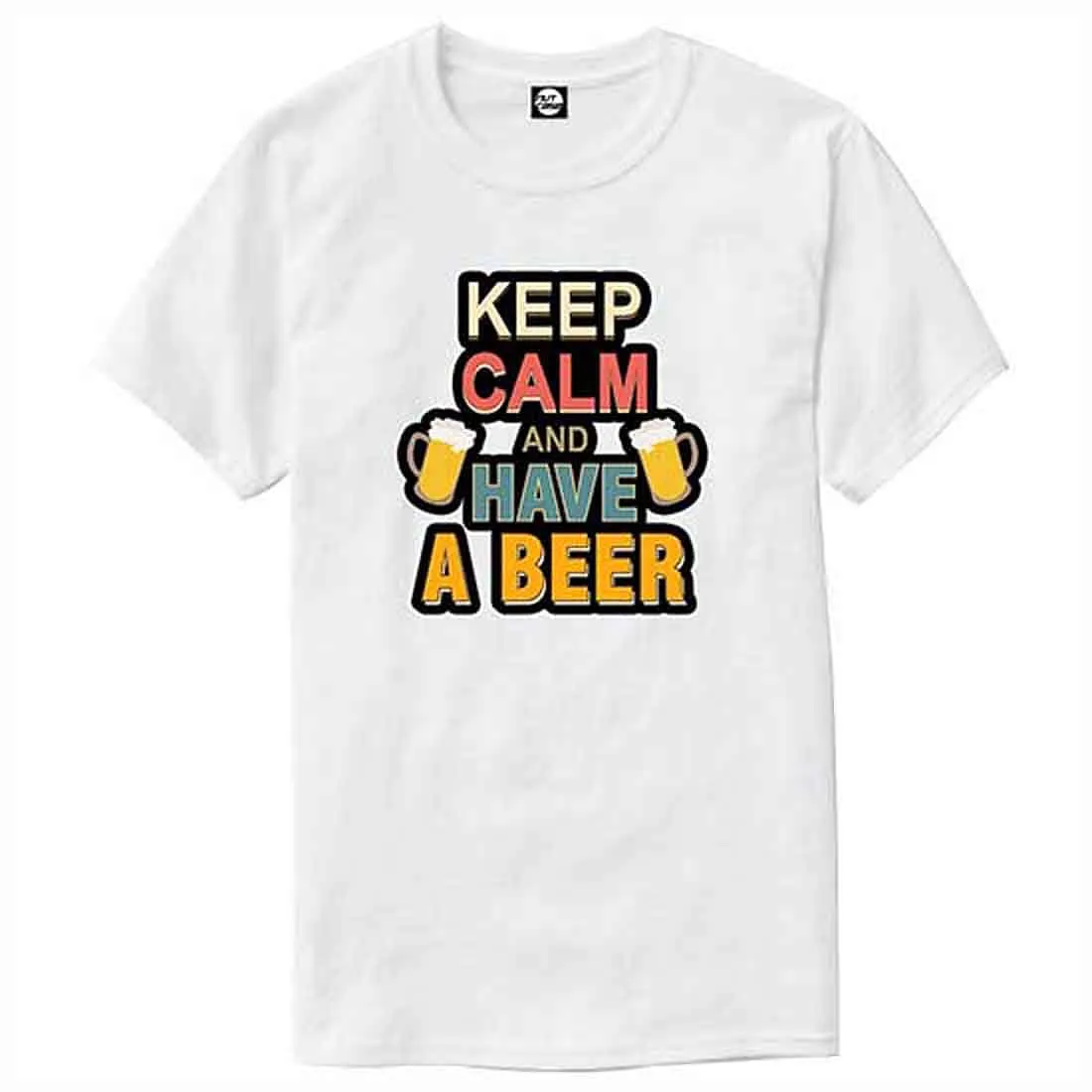 Nutcase Designer Round Neck Men's T-Shirt Wrinkle-Free Poly Cotton Tees - Keep Calm and Beer
