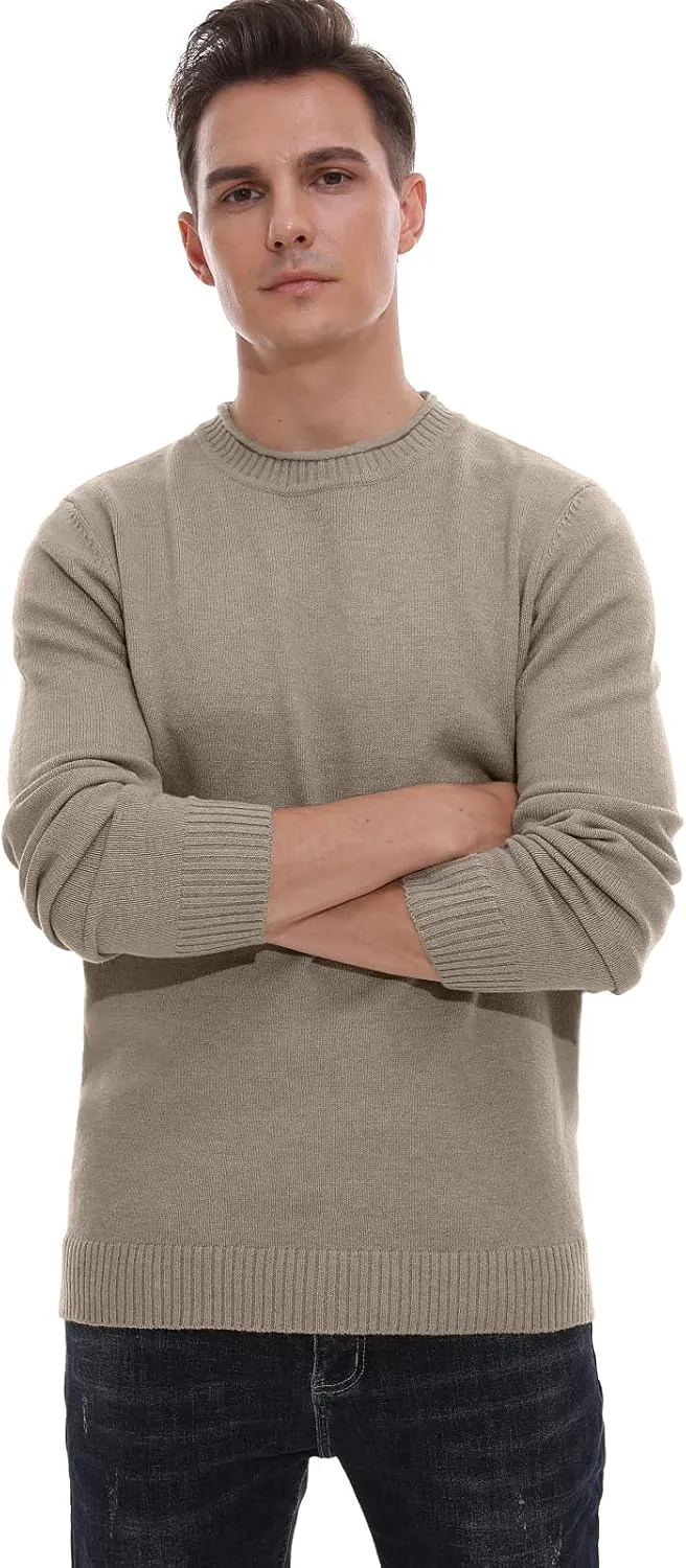 Sailwind Men's Crewneck Sweater Soft Casual Sweaters for Men Classic Pullover Sweaters with Ribbing Edge