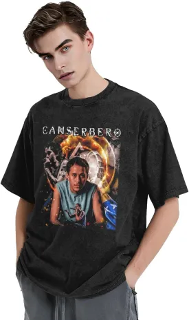 Shirt Men's Oversized Loose Fit Vintage Washed Cotton Casual T-Shirts