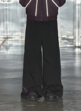 Side seam zipper wide leg casual pants
