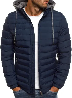Winter Jackets for Men Lightweight Puffer Jacket with Hood Full Zip Up Padded Coat Packable Quilted Down Jacket