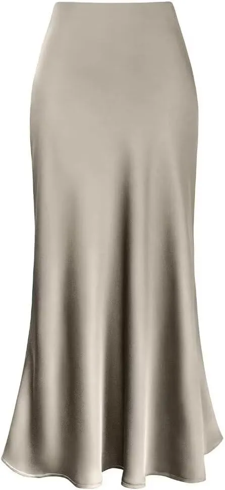 Womens Skirt High Waisted Skirts Satin Skirt Midi Silk Skirts for Women Skirts for Women Trendy