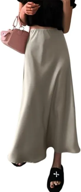 Womens Skirt High Waisted Skirts Satin Skirt Midi Silk Skirts for Women Skirts for Women Trendy