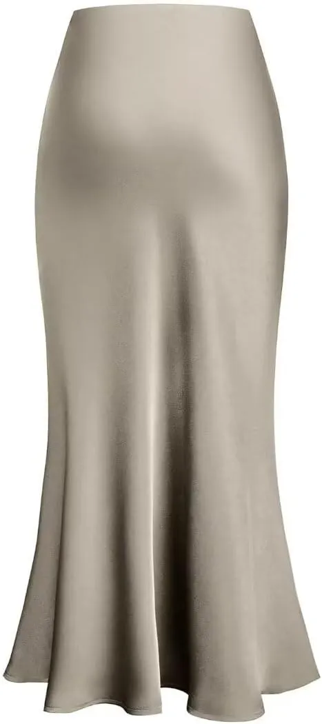 Womens Skirt High Waisted Skirts Satin Skirt Midi Silk Skirts for Women Skirts for Women Trendy