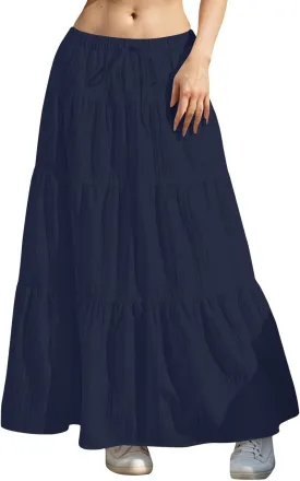 Women's Summer Casual Maxi Skirt Boho Flowy Swing Tiered A-Line Skirt 2025 Fashion Pleated Beach Long Skirts