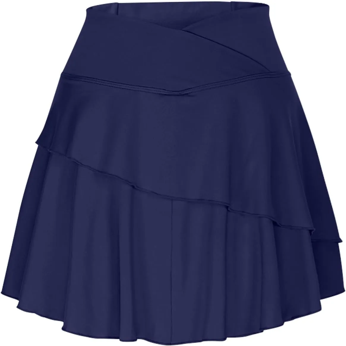 Womens Workout Mini Skirts Summer Fashion Double-Layer Ruffle Skirts Solid Short Yoga Wear Fitness Sports Tennis Skirts