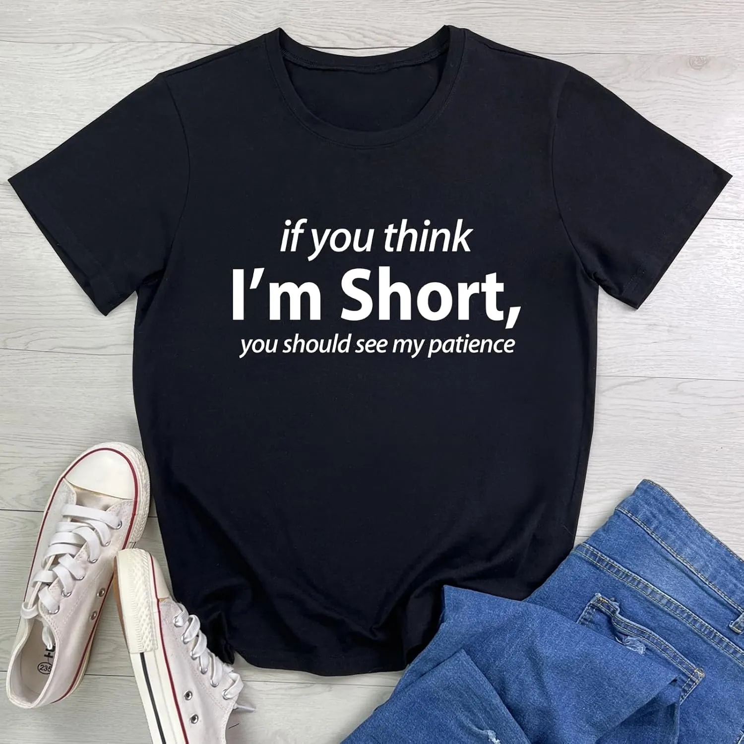 YITAN Womens I'm Short Graphic Tees Cute Summer T-Shirts